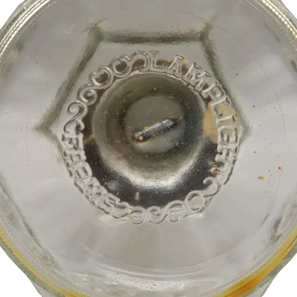 Lamplight Farms Oil Lamp Clear Glass Horse Drawn Carriage Brass Fittings No Wick